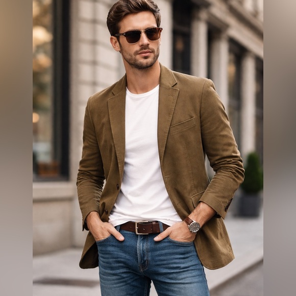 Zara Other - Zara Man Tan/ suede Blazer size Medium